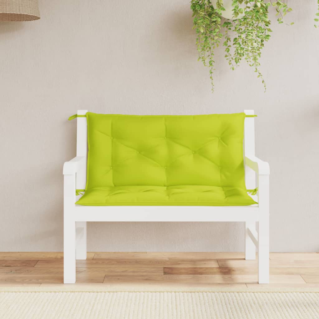 vidaXL Garden Bench Cushions 2 pcs Bright Green 39.4x19.7x2.8 Oxford Fabric