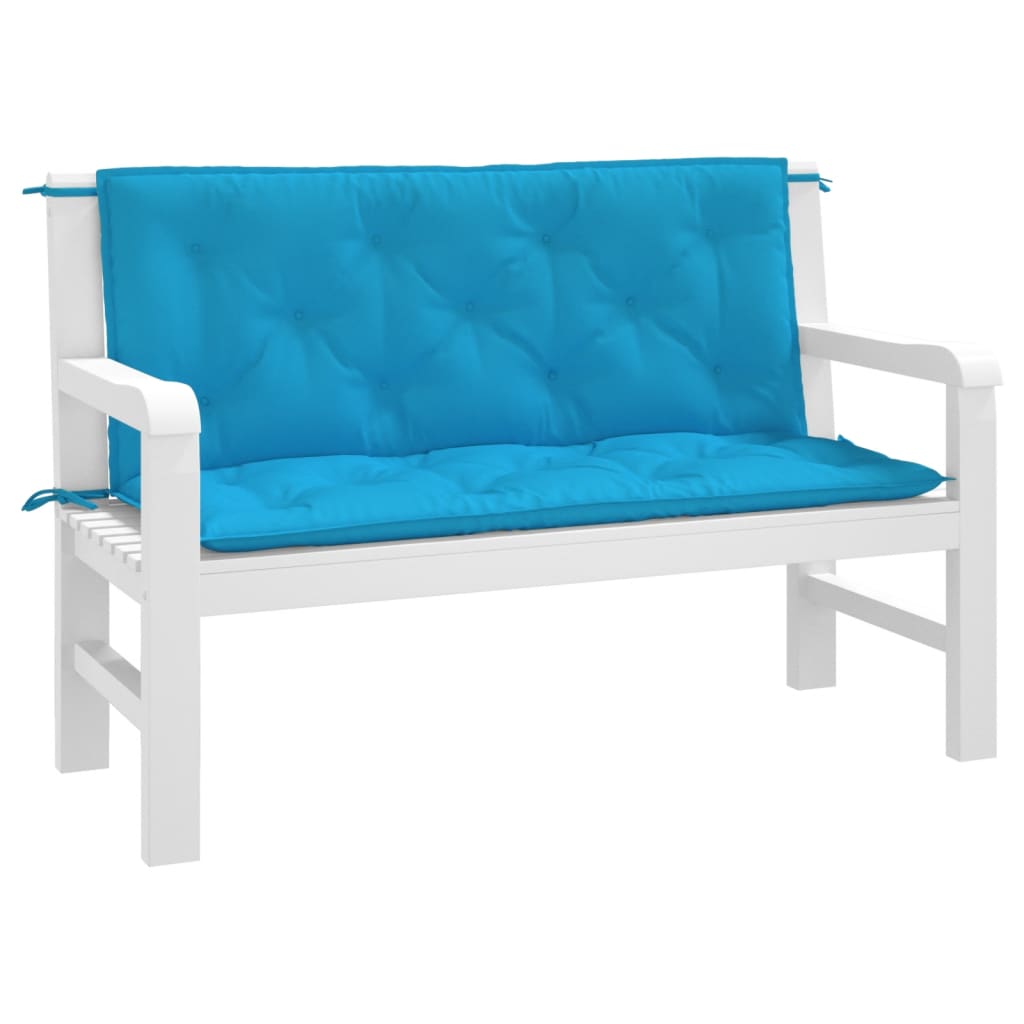 vidaXL Garden Bench Cushions 2 pcs Light Blue 47.2x19.7x2.8 Oxford Fabric