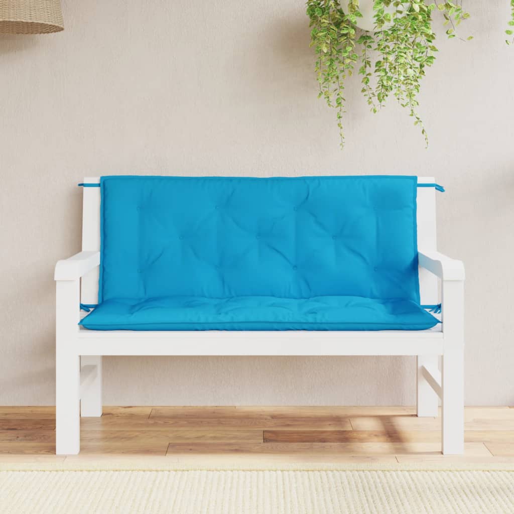 vidaXL Garden Bench Cushions 2 pcs Light Blue 47.2x19.7x2.8 Oxford Fabric