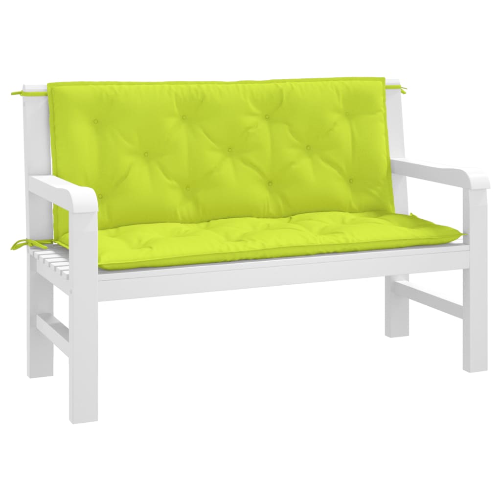 vidaXL Garden Bench Cushions 2 pcs Bright Green 47.2x19.7x2.8 Oxford Fabric