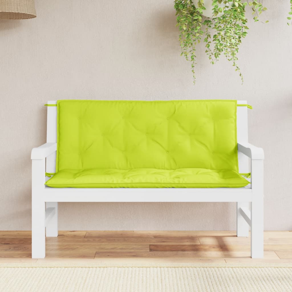 vidaXL Garden Bench Cushions 2 pcs Bright Green 47.2x19.7x2.8 Oxford Fabric
