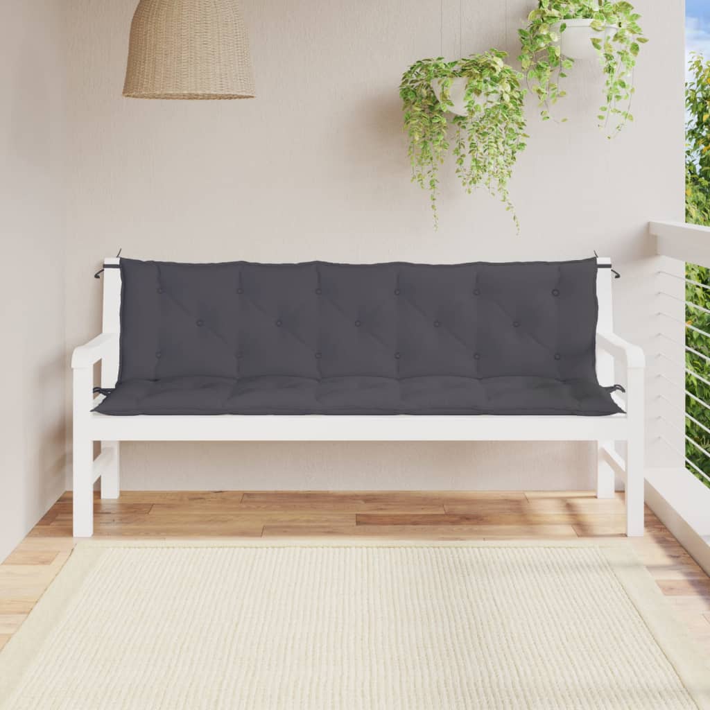 vidaXL Garden Bench Cushions 2pcs Anthracite 70.9x19.7x2.8 Oxford Fabric