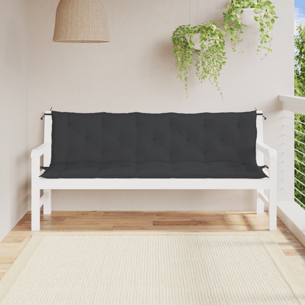 vidaXL Garden Bench Cushions 2 pcs Black 70.9x19.7x2.8 Oxford Fabric