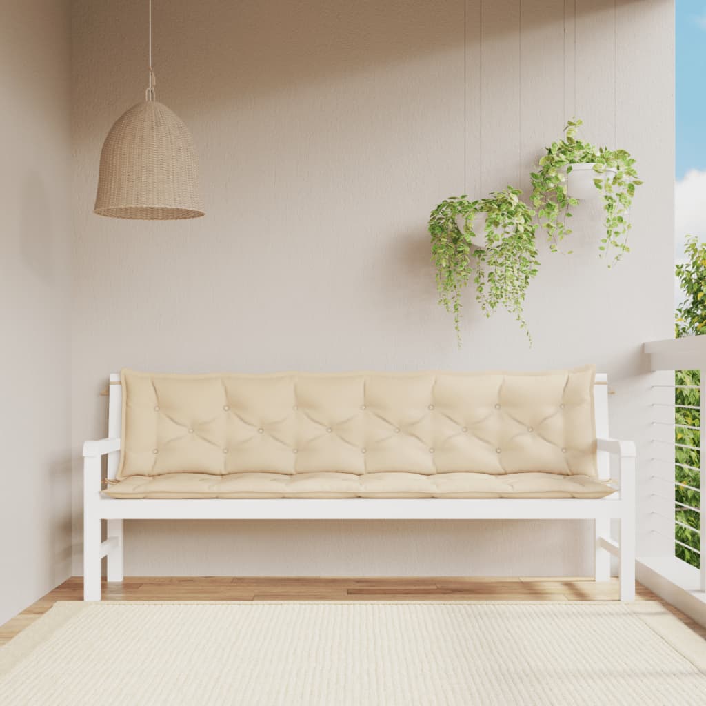 vidaXL Garden Bench Cushions 2 pcs Beige 78.7x19.7x2.8 Oxford Fabric