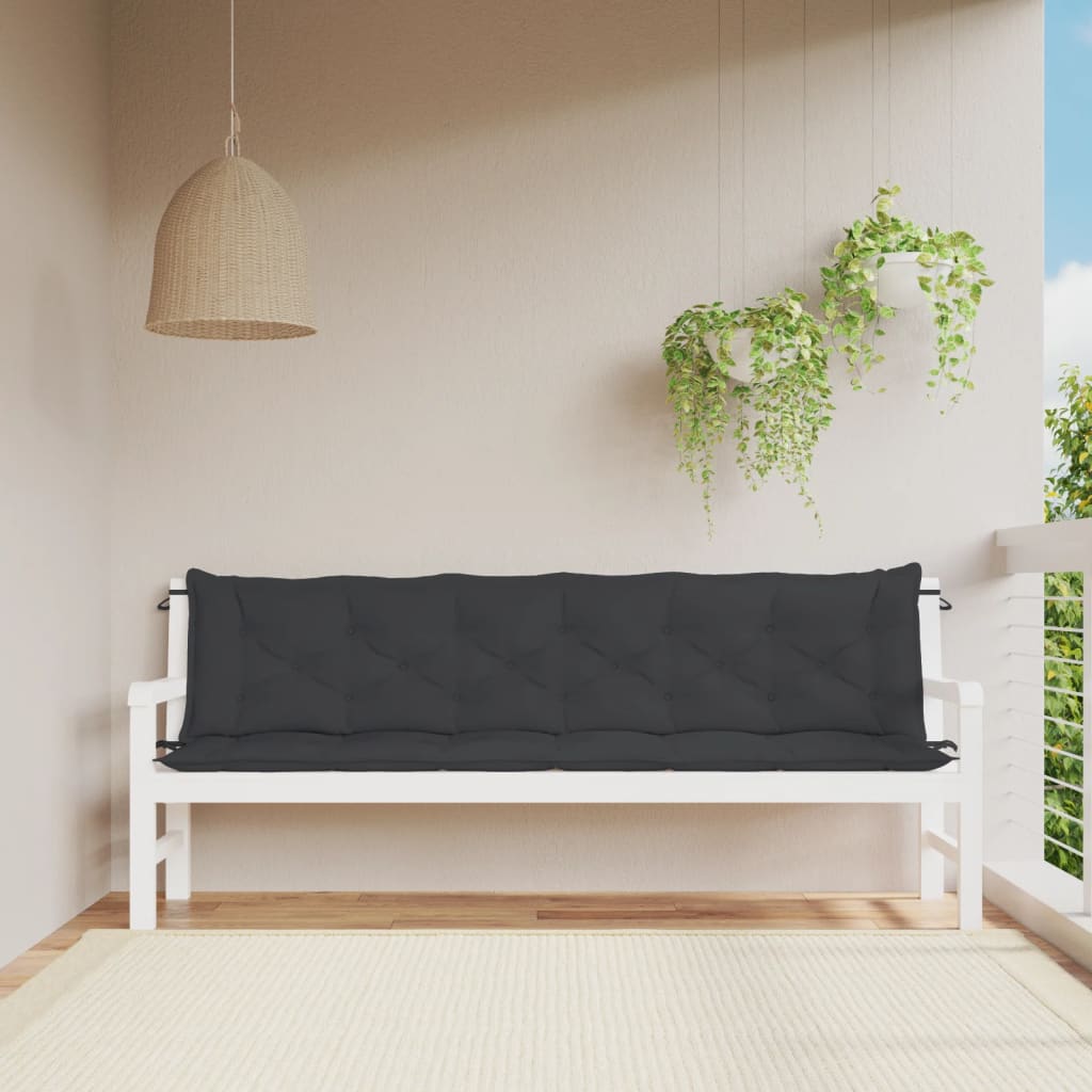 vidaXL Garden Bench Cushions 2pcs Black 78.7x19.7x2.8 Oxford Fabric