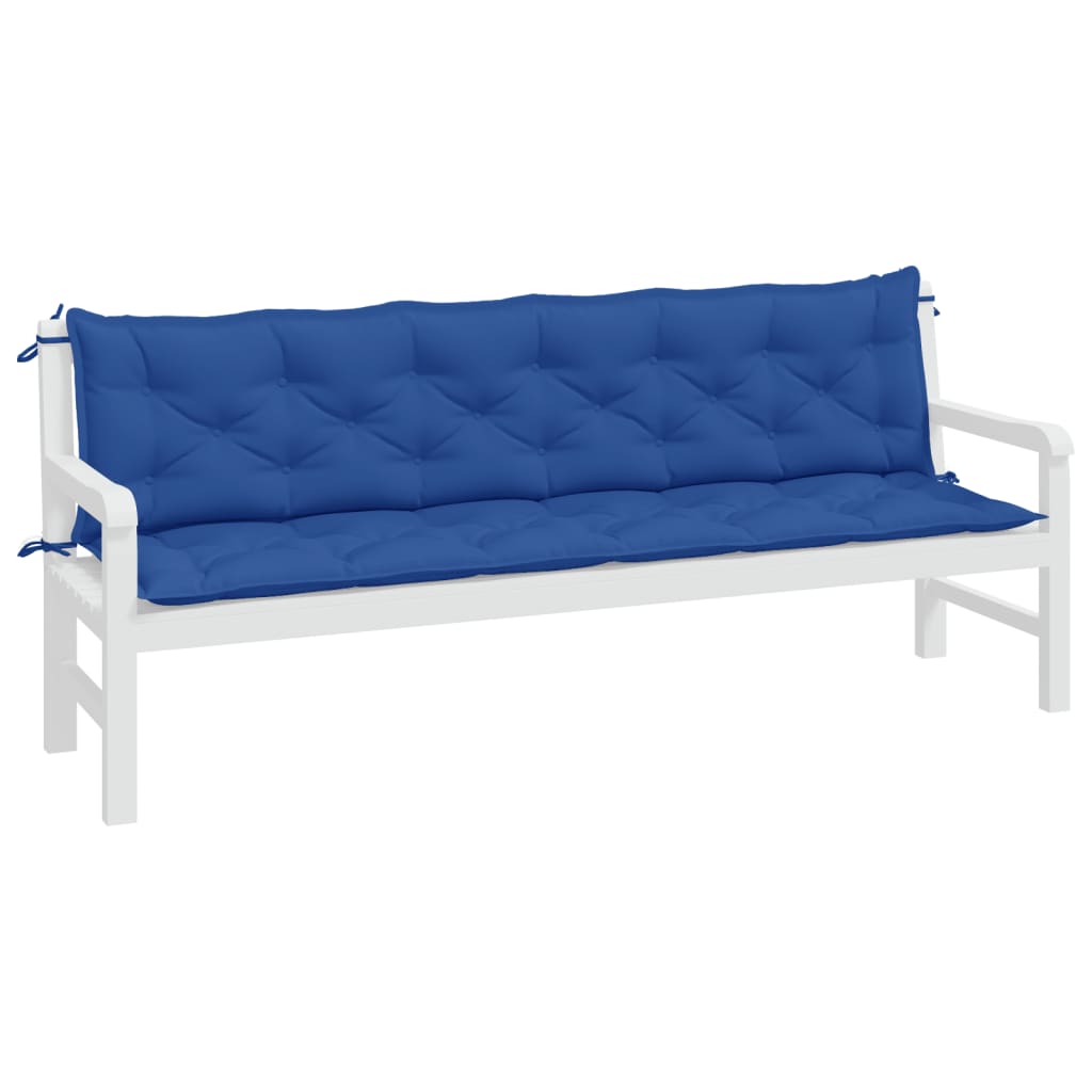 vidaXL Garden Bench Cushions 2 pcs Blue 78.7x19.7x2.8 Oxford Fabric