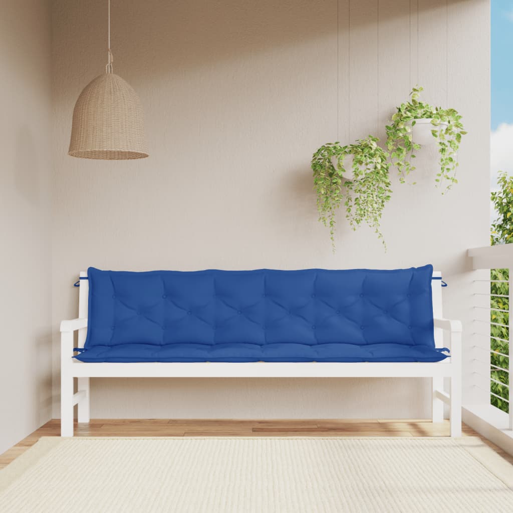 vidaXL Garden Bench Cushions 2 pcs Blue 78.7x19.7x2.8 Oxford Fabric