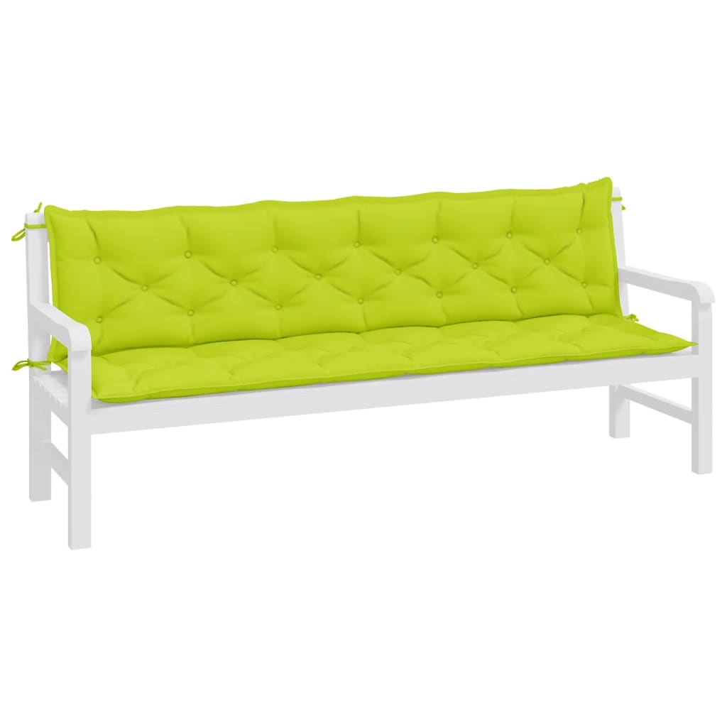 vidaXL Garden Bench Cushions 2 pcs Bright Green 78.7x19.7x2.8 Oxford Fabric
