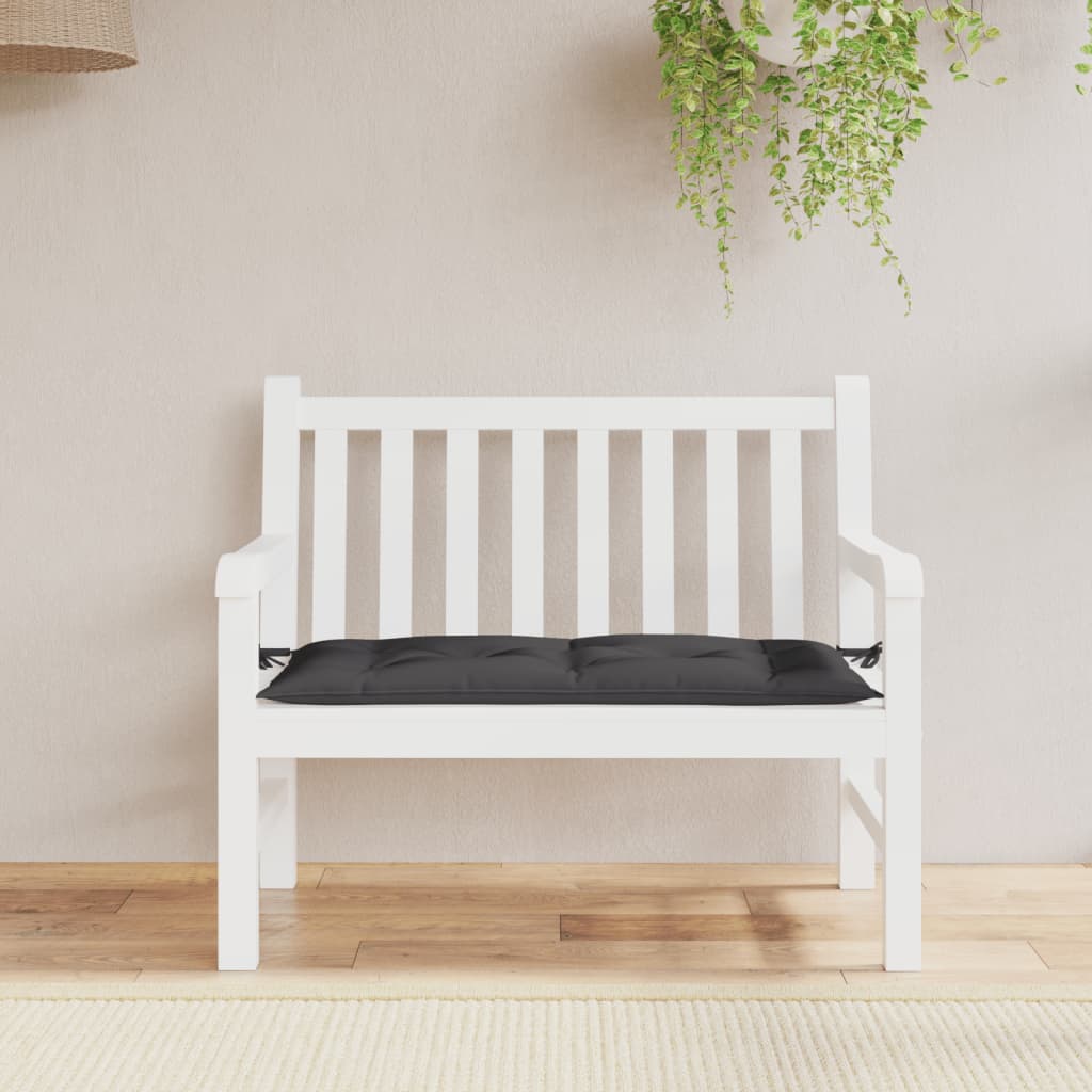 vidaXL Garden Bench Cushion Black 43.3x19.7x2.8 Oxford Fabric