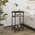 vidaXL Side Table Smoked Oak 15.7x11.8x29.5 Engineered Wood