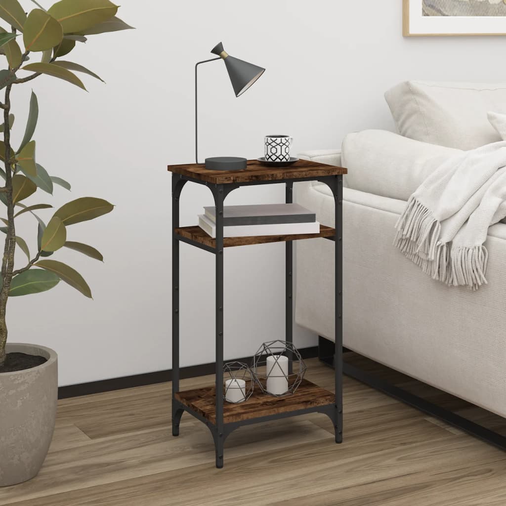 vidaXL Side Table Smoked Oak 15.7x11.8x29.5 Engineered Wood
