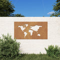vidaXL Patio Wall Decoration 41.3x21.7 Corten Steel World Map Design