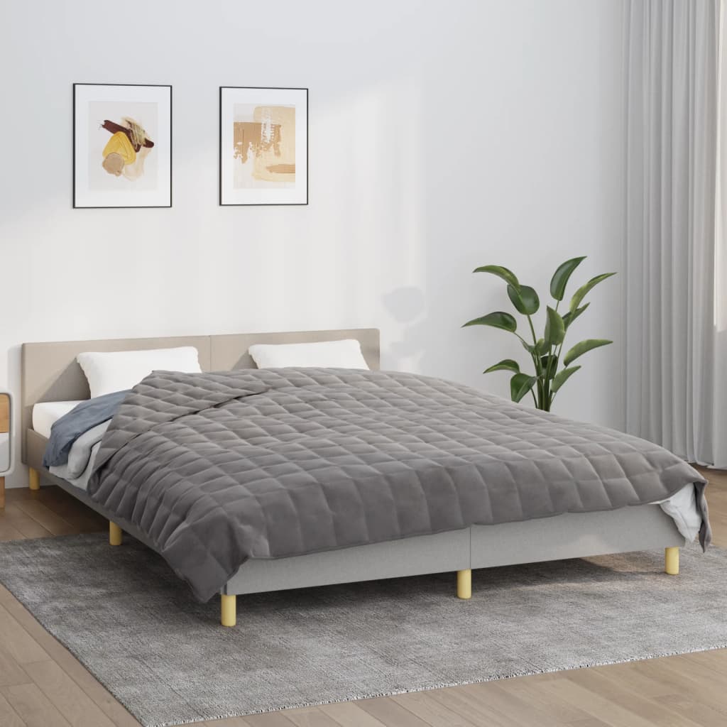 vidaXL Weighted Blanket Gray 86.6''x94.5'' 33.1 lb Fabric