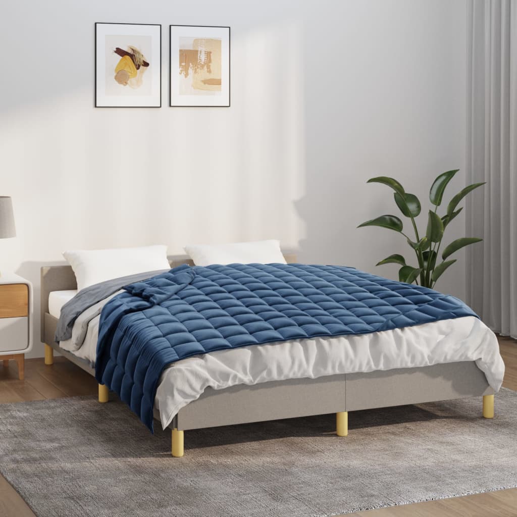 vidaXL Weighted Blanket Blue 53.1''x78.7'' 22 lb Fabric