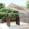 vidaXL Bar Table with Glass Top Brown 57.1x31.5x43.3 Poly Rattan