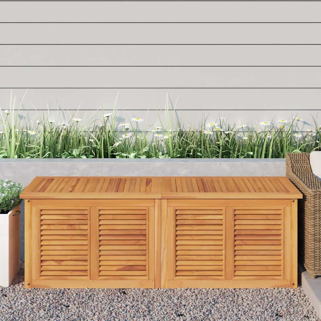vidaXL Patio Storage Box with Bag 59.1x19.7x20.9 Solid Wood Teak