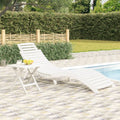 vidaXL Sun Lounger with Table White Solid Wood Acacia