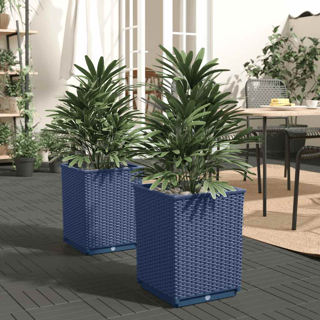 vidaXL Planters 2 pcs Dark Gray 11.8x11.8x14.6 Polypropylene