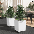 vidaXL Planters 2 pcs White 11.8x11.8x14.6 Polypropylene