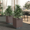 vidaXL Planters 2 pcs Brown 11.8x11.8x14.6 Polypropylene