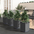 vidaXL Planters 4 pcs Black 11.8x11.8x14.6 Polypropylene