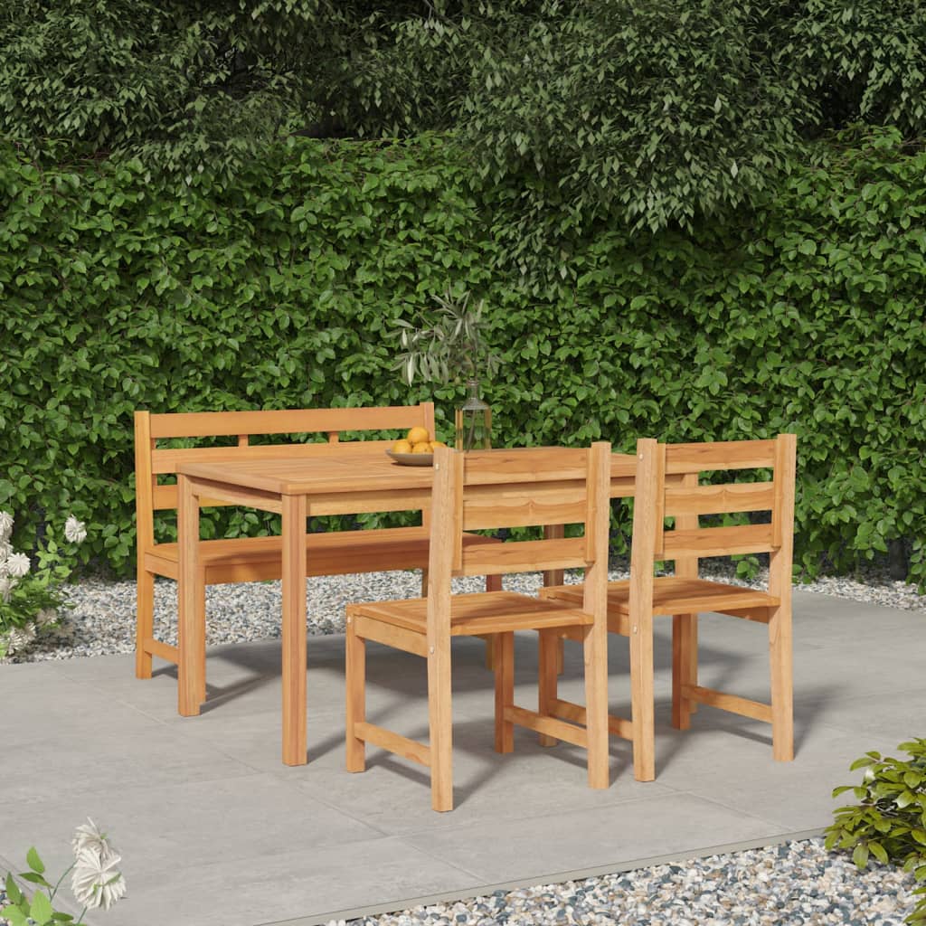 vidaXL 4 Piece Garden Dining Set Solid Wood Teak