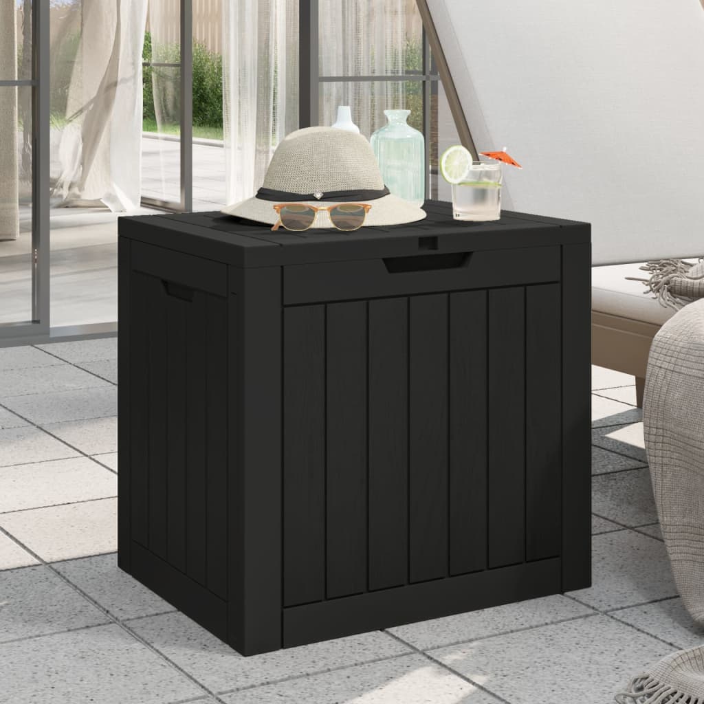 vidaXL Patio Storage Box Black 21.9x16.9x20.9 Polypropylene