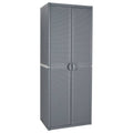 vidaXL Garden Storage Cabinet Gray 25.6x17.7x67.7 PP Rattan