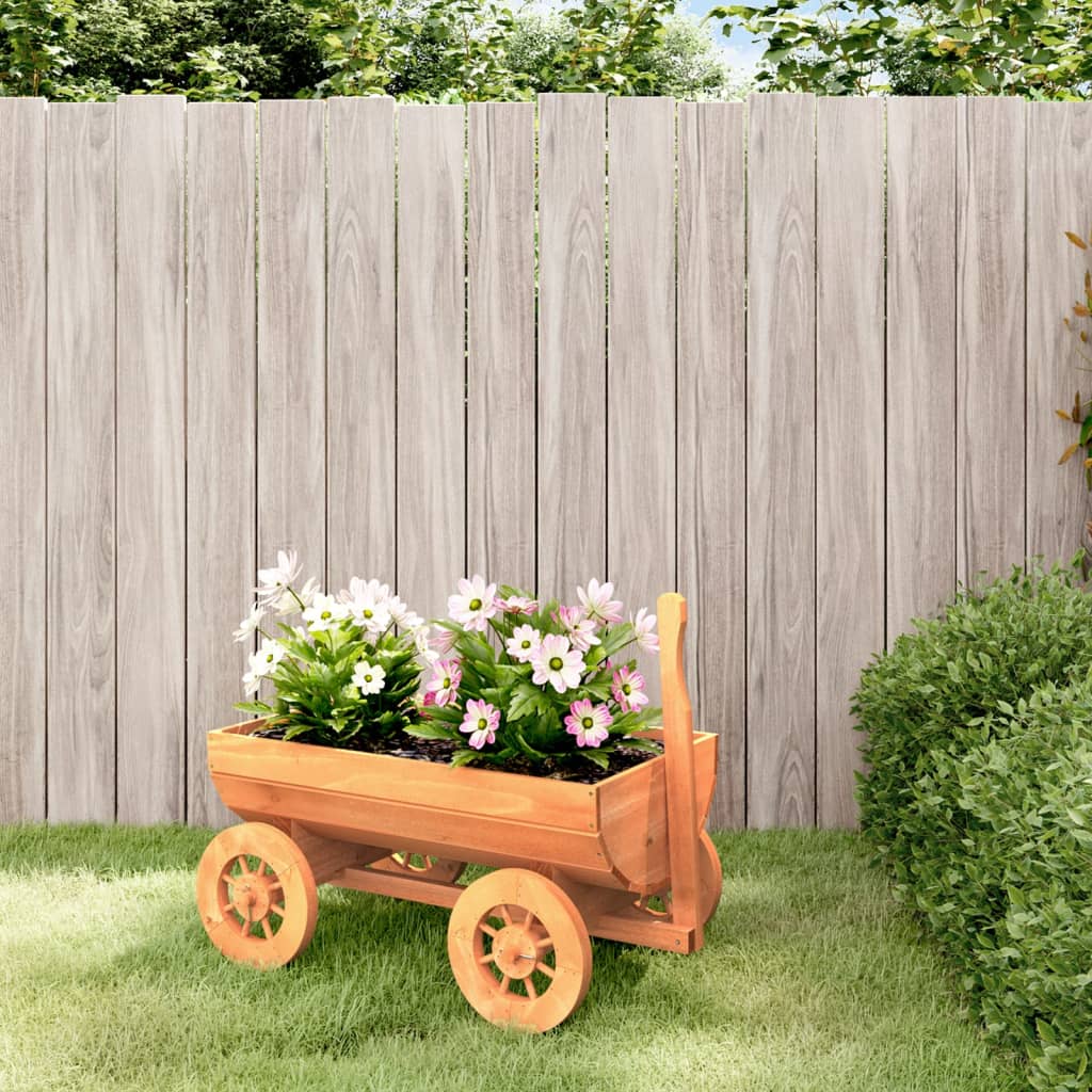 vidaXL Decorative Wagon 27.6x16.9x21.3 Solid Wood Fir