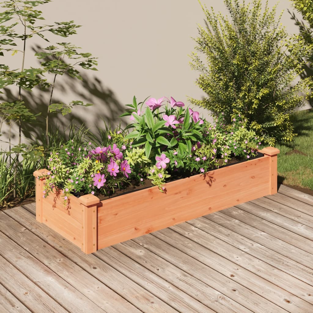 vidaXL Garden Raised Bed with Liner Brown 47.2x17.7x9.8 Solid Wood Fir