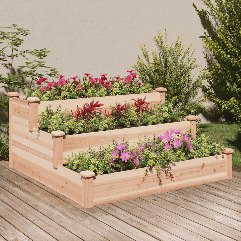 vidaXL Garden Raised Bed 47.2x47.2x22 Solid Wood Fir