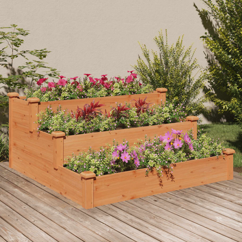vidaXL Garden Raised Bed Brown 47.2x47.2x22 Solid Wood Fir