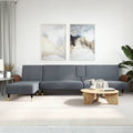 vidaXL L-shaped Sofa Bed Dark Gray 109.8x55.1x27.6 Velvet