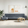 vidaXL L-shaped Sofa Bed Dark Gray 106.7x55.1x27.6 Velvet