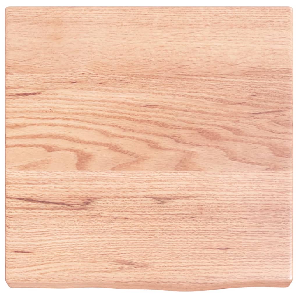 Vidaxl Solid Oak Wood Bathroom Countertop - Light Brown, Varnished, Live Edge Design, Versatile Use, 15.7&quot; X 15.7&quot; X (0.8&quot;-1.6&quot;)