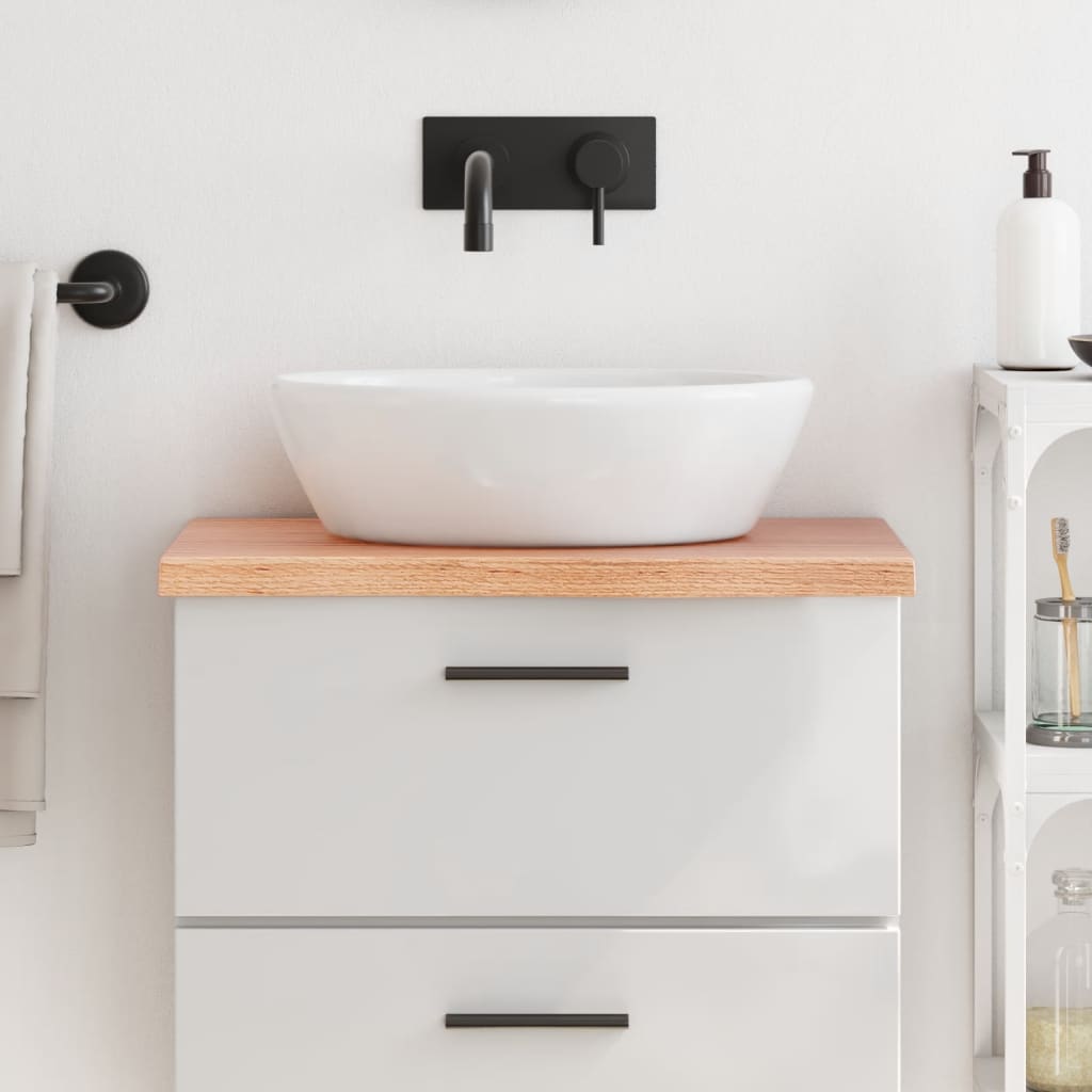 vidaXL Bathroom Countertop Light Brown 23.6''x11.8''x(0.8''-1.6'') Treated Solid Wood