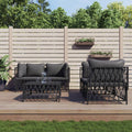 vidaXL 5 Piece Patio Lounge Set with Cushions Anthracite Steel