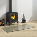vidaXL Fireplace Glass Plate Transparent 39.37 x 19.69 in Glass