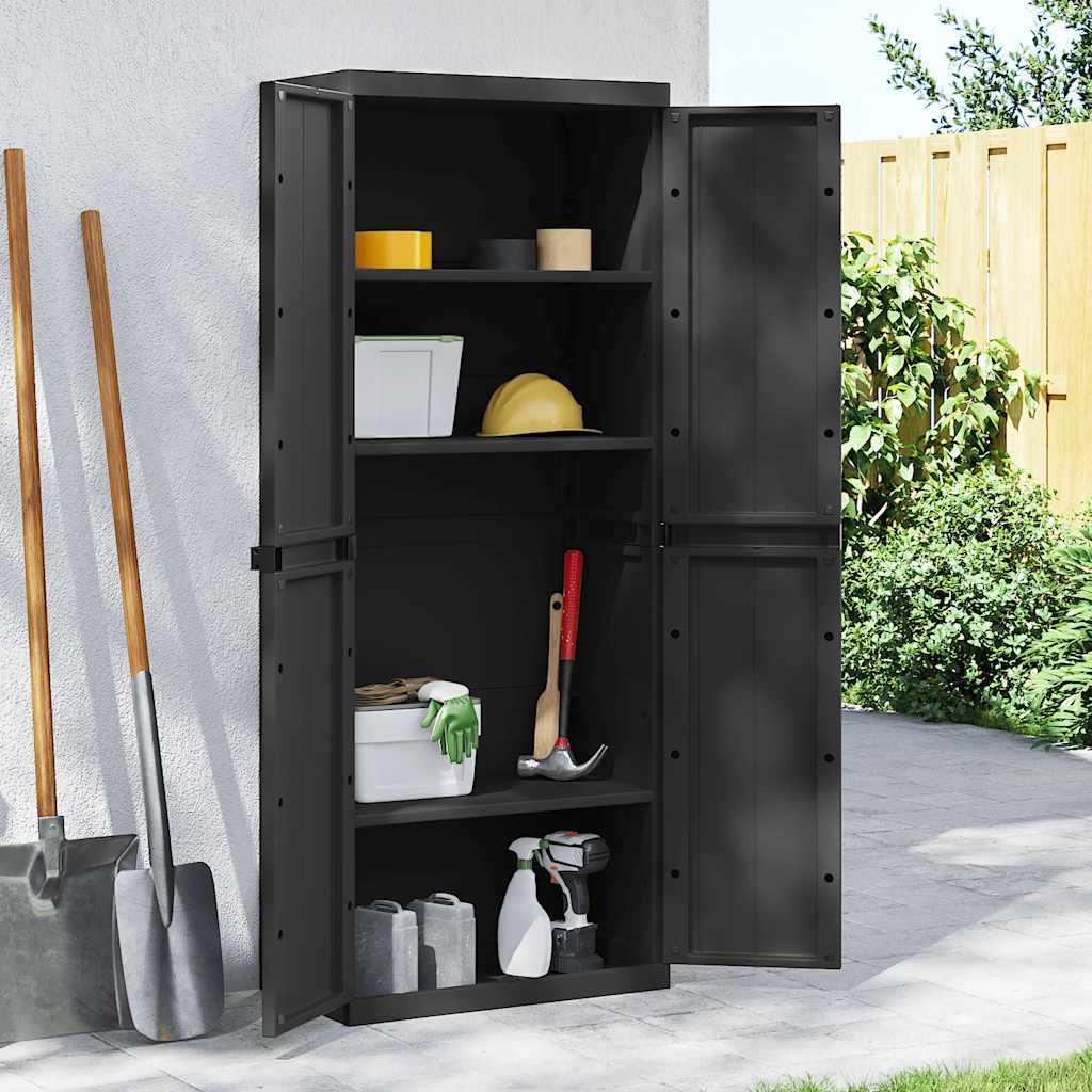 Vidaxl Outdoor Storage Cabinet Black 25.6X14.6X65 Pp