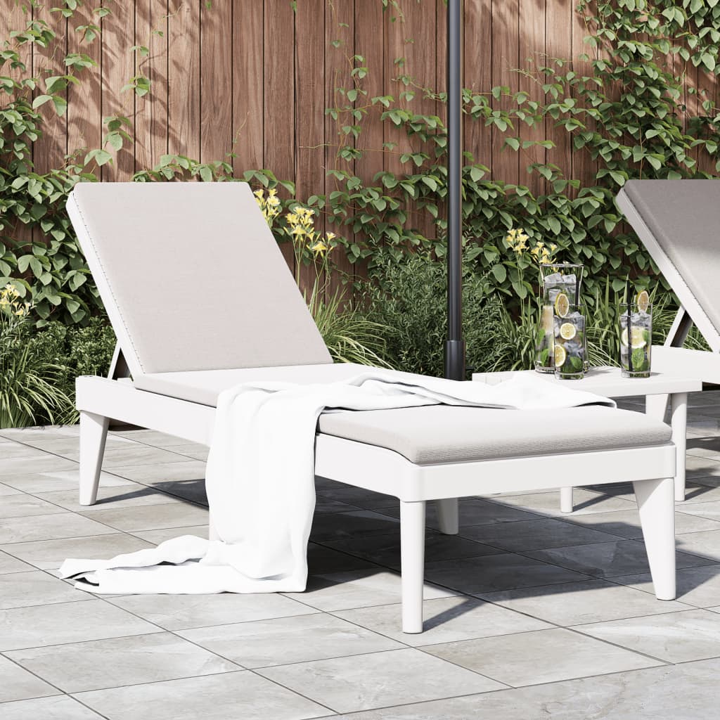 vidaXL Sun Lounger White 73.2x23.6x11.4 PP