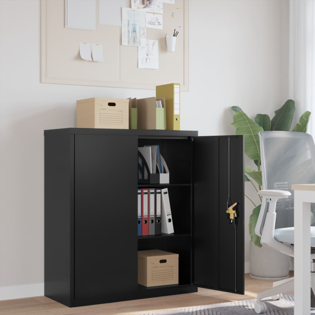 vidaXL File Cabinet Black 35.4''x15.7''x41.3'' Steel