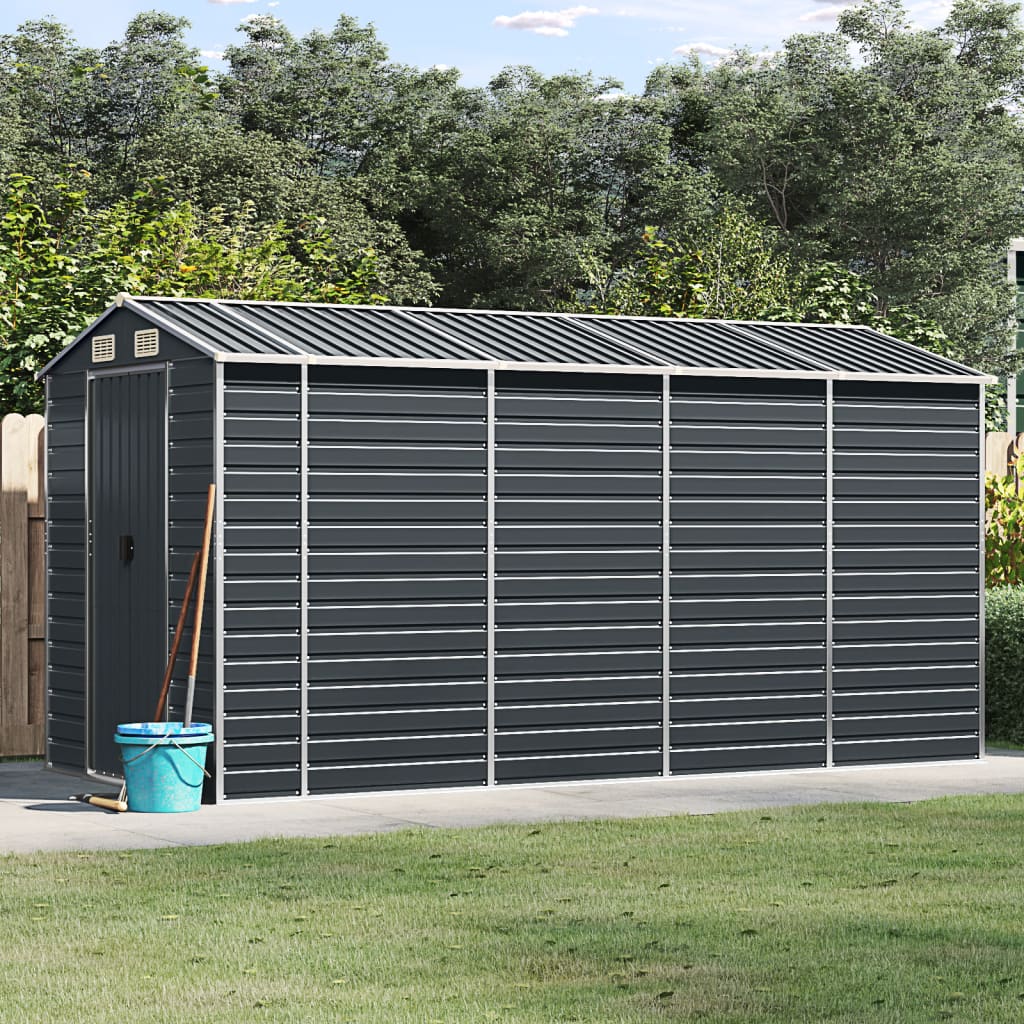 Vidaxl Garden Shed Anthracite 75.2X151.6X78 Galvanized Steel