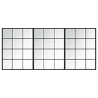 Vidaxl 3-Piece Black Metal Framed Wall Mirrors - Modern Decorative Mirrors For Bathroom/Living Room With Easy Hook Installation, 31.5 X 23.6 Inches Per Piece, Durable Glass