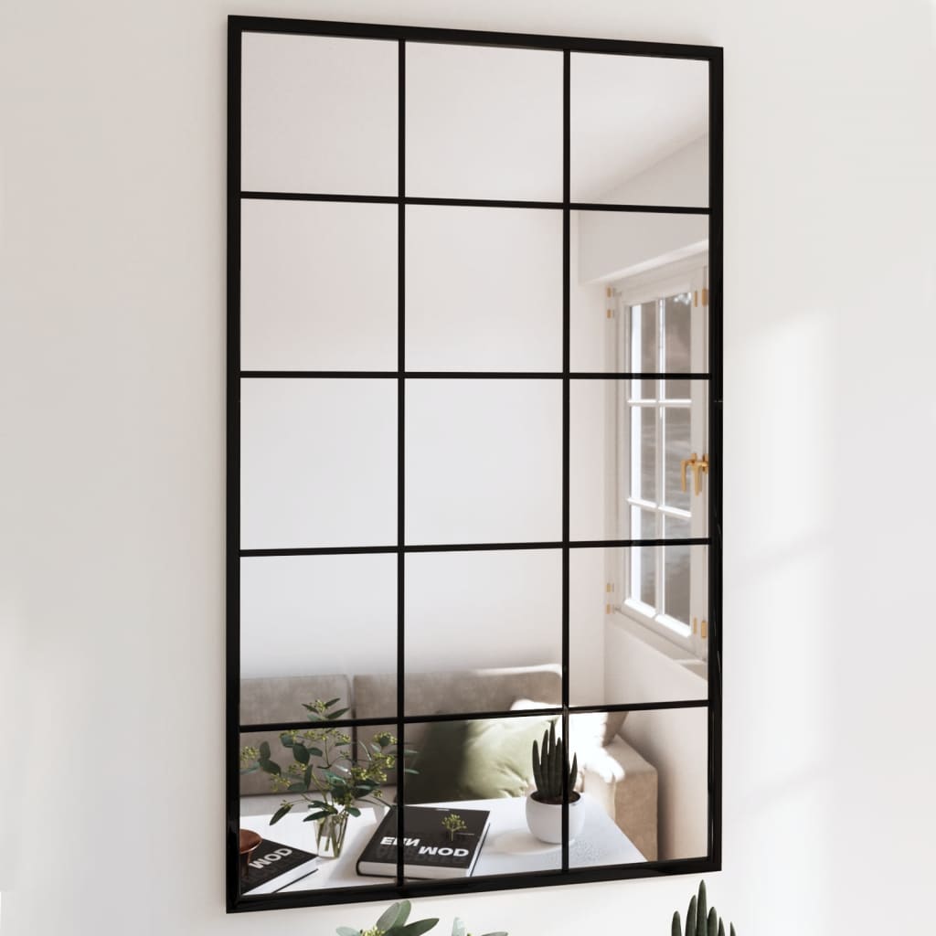 Vidaxl Wall Mirrors 2 Pcs Black 100X60Cm Metal