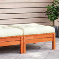 vidaXL Patio Footstool with Cushion Wax Brown Solid Wood Pine