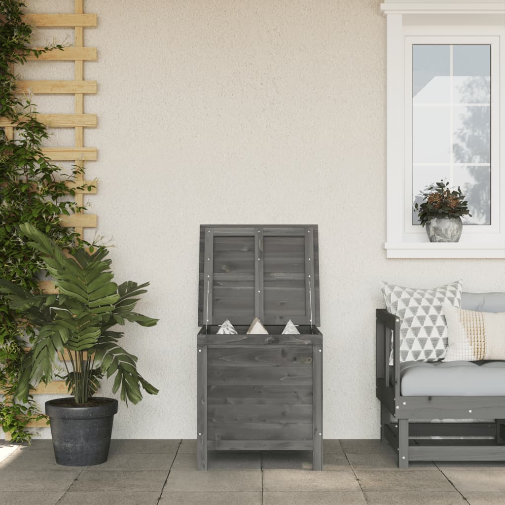vidaXL Patio Storage Box Anthracite 19.7x19.3x22.2 Solid Wood Fir