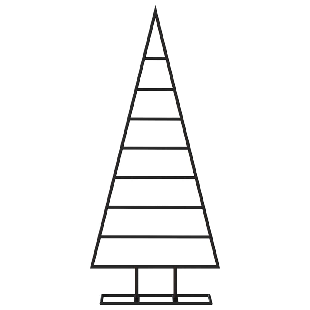 Vidaxl Black Metal Christmas Tree For Decoration - Diy Decorated, Sturdy Steel Frame, Space-Efficient Design, Ideal For Modern Christmas Decor And For Sheltered Outdoor Areas