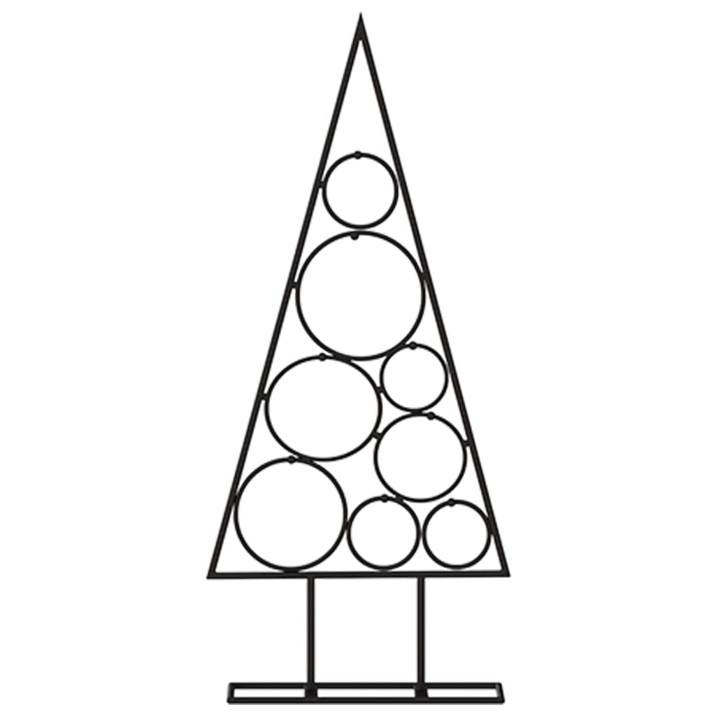 Vidaxl Black Metal Christmas Tree For Diy Decoration - Sturdy Construction - Space-Saving Design - For Sheltered Areas