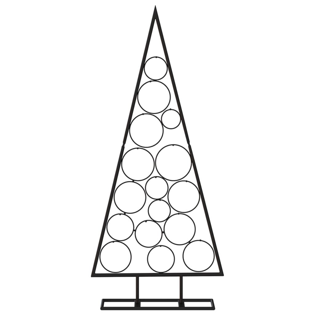 Vidaxl Black Metal Christmas Tree For Decoration - Diy Decoration Allowed - Durable Steel Frame - Space Saving Design - Ideal For Indoor And Outdoor Festive Decor