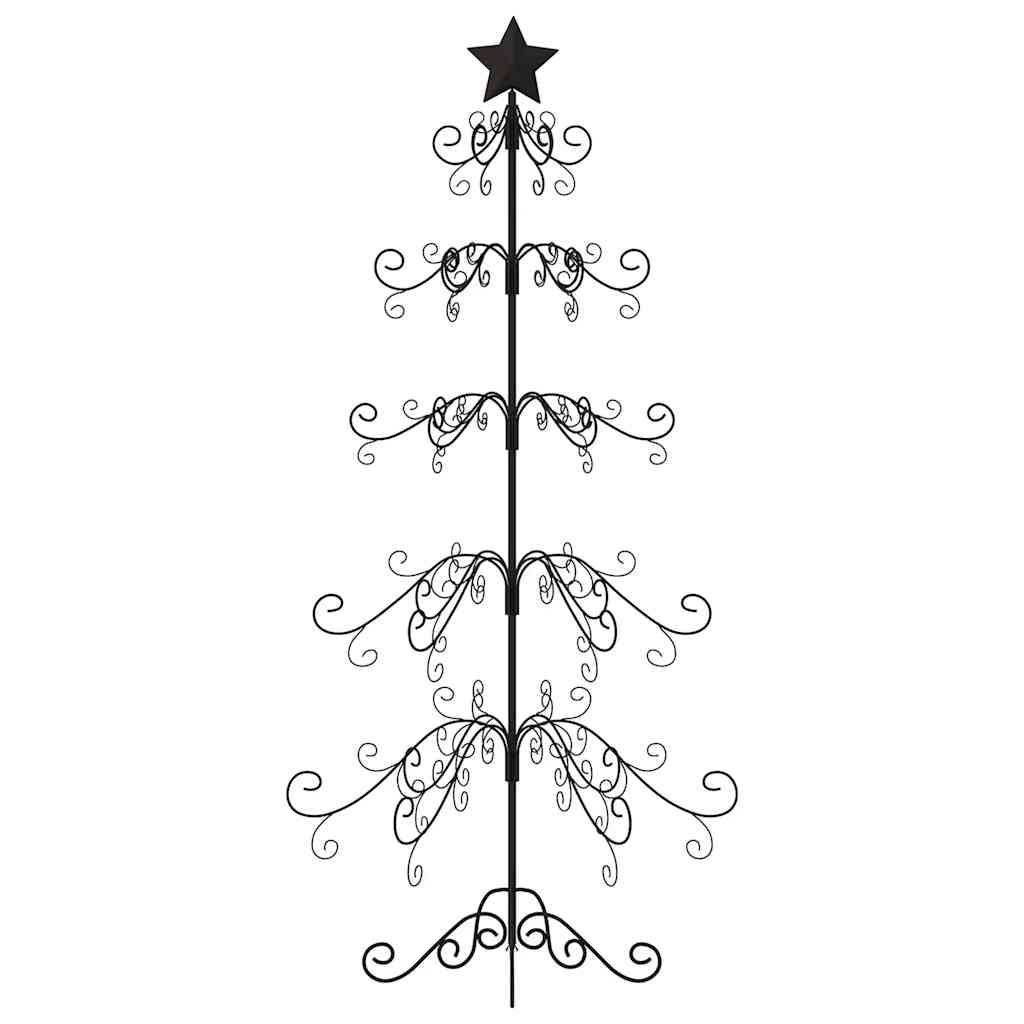 Vidaxl Metal Christmas Tree, Black, 59.1&quot; Height, Diy Friendly, Sturdy Steel Frame, Space-Saving Design, Suitable For Indoors And Outdoors Decoration